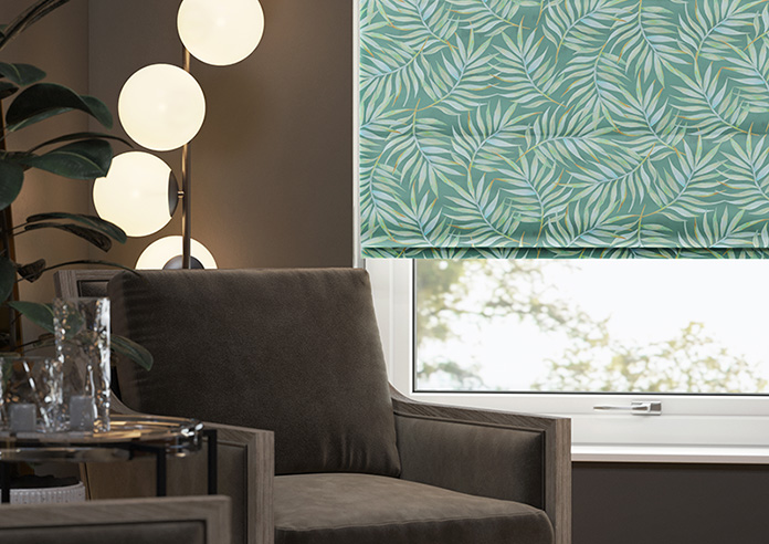 Goa, Pacific Green - Motorised Roman Blind - Image 5